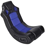 INLIFE Musiksessel Schwarz und Blau Kunstleder,Schwarz,16.45KG