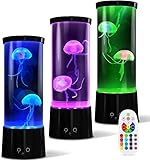 LED Quallen Lampe 17 Farben,AONESY Lavalampe Aquarium Auallen Jellyfish Lampe Kinder,Lava Lampe Aquarium Deko Stimmungslicht mit Fernsteuerung,Schwarz