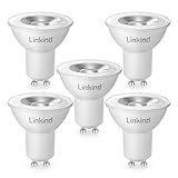 Linkind LED 6.5W GU10 Lampe, ersetzt 75 Watt, 2700K Warmweiß 36° Abstrahlwinkel 640Lm Spot LED Reflektor, AC 220-240V PAR16 GU10 Lampe, nicht dimmbar, 5 Stück
