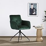 HIPIHOM Esszimmerstühle, Kunstleder Moderne Esszimmerstühle für Küche Wohnzimmer Restaurant Büro (Dunkelgrün)