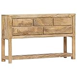 LAPOOH Sideboard, Kommode, Kommoden & Sideboards, Schrank Wohnzimmer, Commode, Schlafzimmerkommode, 120 x 30 x 75 cm Massivholz Mango