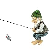 IdoMin Lustiger Gartenzwerg für den Außenbereich, Gartenzwerg, Kunstharz, Zwergstatue, Angelzwerg, für Pool, Garten, Hof, Rasen, Veranda, Outdoor-Ornament, Geschenk