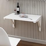 Klappbarer Wandschreibtisch für kleine Räume, weißes Holz |Küche Drop Leaf Esstisch Klapptisch Wandmontierter Eck-Computertisch Arbeitstisch für Home Office, Balkon-Hängetisch Interessantes Leben