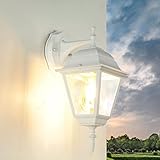 TIROL Nostalgische Wandlampe Vintage Landhaus Aluminium Glas IP44 E27 Außenleuchte Garten