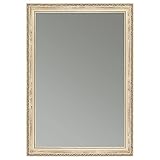 CLAMARO 'ELSA' Antik Wandspiegel 75x175 cm mit Rahmen | Creme Weiß Gold | Shabby Chic Vintage Barock Spiegel mit Holzrahmen | Barockspiegel inkl. Metall Aufhänger und Montagematerial