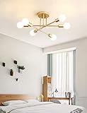 Dellemade 6-Licht Vintage Kronleuchter Bündig Deckenleuchte für Esszimmer, Schlafzimmer, Büro, Arbeitszimmer oder Küche (Golden)