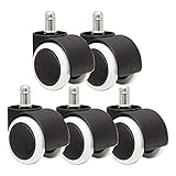 liuchenmaoyi Stahlbürste Hot 50mm Bürostuhl Roller Räder - Set von 5 - Schwarz & Weiß Wiederherstellungswerkzeuge. (Color : Black)