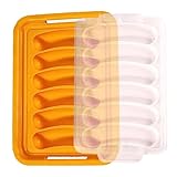 MUMIAO Silikon-Wurstform mit 6 Mulden, antihaftbeschichtet, zum Backen von französischen Baguettes/Hot Dog-Brötchen | Mini-Kastenbackformen, Mini-Brotpfanne, Mini-Brotbackform für Zuhause oder Küche