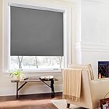 Verdunkelungsrollo Thermo Rollos Klemmfix ohne Bohren Dunkelgrau 100x120cm(BxH) Verdunklungsrollo Lichtundurchlässig Fensterrollo Sicht-und Sonnenschutz Wand-und Deckenmontag Rollo für Fenster und Tür