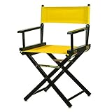 Casual Home 18' Director's Chair Black Frame-Gold Canvas Regiestuhl, Holz, Schwarzer Rahmen, Goldfarbene Leinwand, Classic Height