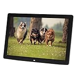 Digitaler Bilderrahmen 17 Zoll, 1080P Großer Digitaler LED Fotorahmen, Diashows, Videoplayer, Musik, Kalender, 32 GB TF Kartensteckplatz, Wandmontage Als Geschenk, Schwarz