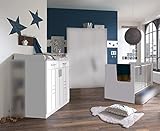 Generisch Babyzimmer Bela Borkum de Luxe 2 teilig das Original mit Dämpfern und Softclose in Weiß von Wimex mit Babybett und Wickelkommode