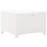 Festnight Polyrattan Garten Aufbewahrungsbox Gartentruhe Sitztruhe Gartenbox Kissenbox Kissentruhe UV-Beständig Auflagenbox 60x54x41 cm Weiß