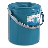 Mülleimer Windeleimer 25 Liter mit Henkel und verschließbarem Deckel Blau - Eimer Abfalleimer Papierkorb Mülltonne Kosmetikeimer Windeleimer - 25 l Aufbewahrung Abfallsammler Kunststoff - geruchsdicht