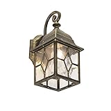 Qazqa - Landhaus I Vintage Romantische Außen Wandleuchte Bronze - London I Außenbeleuchtung - Aluminium Würfel I Quadratisch - LED geeignet E27