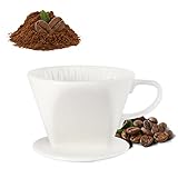 Kaffeefilter Porzellan Tassen, Kaffeefilter Porzellan Größe 2（102）Weiß, Wiederverwendbarer Dauerfilterfür Exzellenten Aromareichen Kaffeegeschmack Kaffee Filteraufsatz für 2-4 Tassen