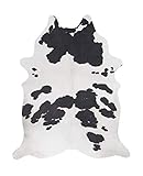 andiamo Kuhfell Teppich Kunstfell, Fellimitat mit Digitaldruck, schadstoffgeprüft, flach, Rinderfell für Wohnzimmer Schlafzimmer, Farbe:Schwarz-Weiß, Größe:125 x 155 cm
