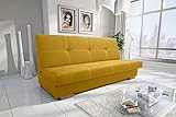 IWMAR Axel Sofa mit Schlaffunktion und Bettkasten für 2 Personen | Schlafsofa für Wohnzimmer Schlafzimmer | Möbel & Möbelsets | Modern Zimmer-Sofa | Couch Home Decor Deko | Twist 10 Gelb