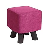 Möbel Massivholz-Fußhocker Make-up-Hocker Ottomane Pouffe Sofa Fußhocker Gepolsterte Fußstütze 4 Beine | Wechselschuhe Kleine Bank Max. 100 kg (Color : PINK) (Color : Dark Purple)