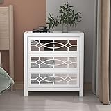Caldion Kommode Beistelltisch Accent 3 Schublade Kommode mit verspiegelter Schublade Kommode für Schlafzimmer 66cm(B) x 30cm(T) x 71cm(H)