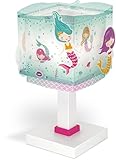 Dalber Kinder Tischlampe Nachttischlampe Mermaids Meerjungfrauen, Kinderzimmer, Nachttischlampe, Türkis