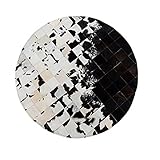 American Style runden Naturrind Seamed Teppich Teppiche echte Kühe Haut Pelz Teppich for Wohnzimmer Schlafzimmer-Dekoration (Color : A, Size : 180cm)