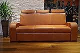 Quattro Meble Echtleder 3 Sitzer Sofa Antalya II Extra 3z Breite 200cm mit Schlaffunktion Ledersofa Echt Leder Couch große Farbauswahl !!!
