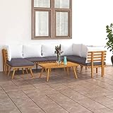 ZEYUAN 8-TLG. Garten-Lounge-Set mit Kissen, Gartenlounge, Balkon Möbel, Terrassenmöbel, Lounge Gartenmöbel Set, Lougenset Möbel Garten, Balkon Lounge, Massivholz Akazie