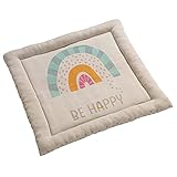 howa Baby Krabbeldecke „be happy“ Strick aus 100% Baumwolle – ideal als Spieldecke und Laufgittereinlage für Babys 8902