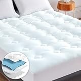 Hansleep Topper 140x200cm Boxspringbett, Gel Matratzentopper 140x200cm mit Steppmuster Klee, Bambusfaser Matratzen Topper Weich Waschbar Matratzenbezug mit extra tiefem Fach 38cm