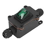 Kippschalter für den Außenbereich, DC12 V 25 A, Nennstrom PG9, Kabelschalter aus IP65, 2 Positionen für Terrasse (grün)