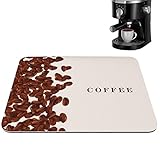 LINGJIONG Kaffeemaschine Matte | Anti-Rutsch Absorbent Coffee Station Matte | Wasserabsorbierende Matte Arbeitsplatte Organizer Gummimuster Design Kaffeestation Zubehör