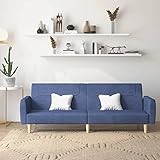 ZEYUAN Schlafsofa 2-Sitzer, Schlafcouch, Sofas & Couches, Couch Mit Schlaffunktion, Liegesofa, Sofabed, Blau Stoff