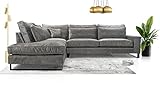 Siblo Ecksofa mit Kissen 90x310x224 cm CORBLACK Kollektion - Elegante Polstersofa - Große Couch L Form für Wohnzimmer - Freistehendes L-Sofa - Eckcouch 4 Sitzer - Graphit - Linke Seite