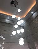 JMWYH 50 x 220 cm minimalistischer moderner Treppen-Kronleuchter, Glaskugel-Kronleuchter für Wohnzimmer, Schlafzimmer, kreativer Kronleuchter, Persönlichkeit, Restaurant-Lampe, mehrere L