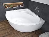 BADLAND Eckbadewanne Eckwanne Standard 140x140 mit Acrylschürze, Füßen und Ablaufgarnitur GRATIS