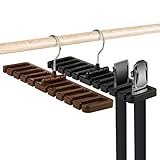ZoomSky 2er Gürtelhalter Scarfs Belt Rack Organizer Kunststoff Krawattenhalter platzsparende Kleiderschrank Aufbewahrung für 20 Gürtel/Schals/Krawatte