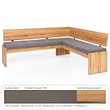 expendio Eckbank Stuart Truhenbank Kernbuche massiv Scarlett Nougat 192x167 cm Massivholzbank Polsterbank Bank