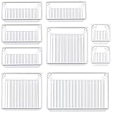 Duendhd Schubladen-Organizer-Set, transparent, 4 Größen, Schubladen-Trennwände, vielseitige Aufbewahrungsboxen, Organizer-Set, 9 Stück