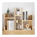 Bücherschrank Desktop-Regal aus Holz, Desktop-Bücherregal, Büro-Schreibtisch, Regal, Ständer, Regal, Aufbewahrungs-Organizer for Schlafzimmer, Badezimmer, Küche, Wohnheim, Dekoration, Holzfarbe Bürore