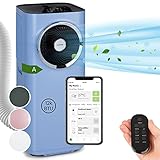 Klarstein Mobile Klimaanlage mit Abluftschlauch, 5-in-1 Klimagerät, Ventilator, Luftentfeuchter, Luftreiniger & Nachtmodus, App-Steuerung, Kleine & Portable Klimaanlage für Wohnung & Büro, 12000 BTU