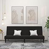 ZEYUAN Schlafsofa 2-Sitzer Schwarz MikrofasergewebeSchlafsofa, Schlafcouch, Sofabett, Polsterliege, Ausziehsofa, Bettsofa, Jungenbett, Betten, Daybed