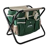 CreoQIJI Rattan Sessel Klapphocker, Gartenhocker, Stofftaschen-Set, Outdoor-Tuch-Klappstuhl, Multifunktions-Garten Gartenstuhl Kg (Green, One Size)