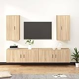 MATTUI TV-Schrank-Set, 4-teilig, Sonoma-Eiche, Holz