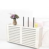 Router-Aufbewahrung,WLAN Box Verstecken Set-Top-Box-Rack Weiß Small Corner Storage Shelf Wandmontierte Regale,F40x10x20cm