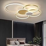 SEYFI Kronleuchter, Moderne Led -Deckenlampen, Wohnzimmer Deckenlampe Dimmbar Mit Fernbedienungsrundene Design Kronleuchter Kreativer Metallbeleuchtung Esszimmer Schlafzimmer Dekor Anhänger Licht Lich