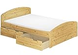 Erst-Holz® Funktionsbett Doppelbett Bettkasten Rollrost Matratze 140x200 Seniorenbett Massivholz 60.50-14 M