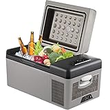 BuoQua 20L Autokühlschrank Kompressorkühlbox Edelstahl Urlaub Isolierbox Mini Kühlschrank Kühlbox Auto und Steckdose