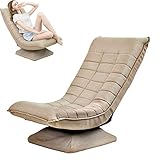 Multifunktionaler Klappbodenstuhl,Gaming Meditation TV 360 °drehbare Liege Ergonomische Rückenlehne Große Größe für Familie Erwachsene Jugendliche Wohnzimmer Schlafzimmer bequemer Sofa Sessel/Khaki