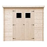TIMBELA M310 Holzhaus Gartenhaus - Gartenschuppen Holz B239xL142xH200 cm/ 2,63 m2 Lagerschuppen für Garten - Fahrrad Schuppen - Wasserfestes Dach